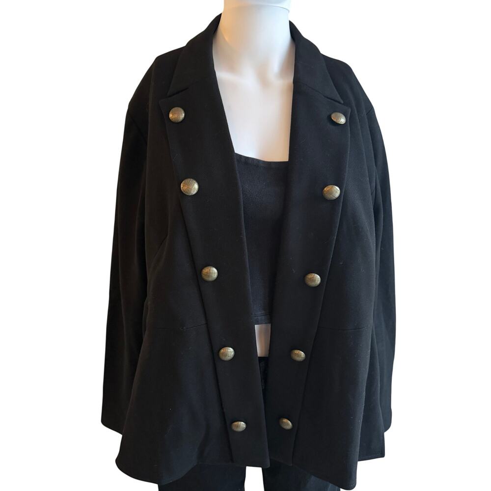 Chico’s Black Double Breasted Blazer Jacket Gold Buttons Petite 3 - Picture 6 of 6